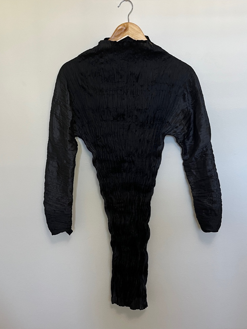 Issey Miyake Long Sleeve Funnel Neck Mini Dress in Black Women's 2